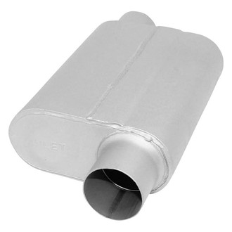 AP Exhaust® - Xlerator Performance Aluminized Steel Oval Exhaust Muffler with Inlet/Outlet Neck (3" Offset ID, 3" Offset OD, 13" Length)