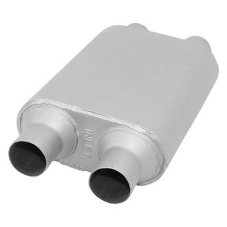 AP Exhaust® - Xlerator Performance Aluminized Steel Oval Exhaust Muffler with Inlet/Outlet Neck (2.25" Dual ID, 2.25" Dual OD, 13" Length)