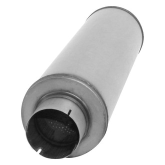 AP Exhaust® - Xlerator Performance Stainless Steel Round Exhaust Muffler with Inlet/Outlet Neck (4" Center ID, 4" Center OD, 24" Length)