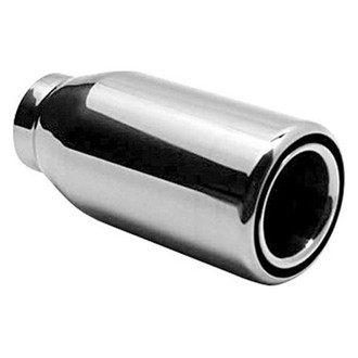AP Exhaust® - Xlerator™ Stainless Steel Specialty Round Inside Roll Straight Cut Weld-On Double-Wall Natural Exhaust Tip
