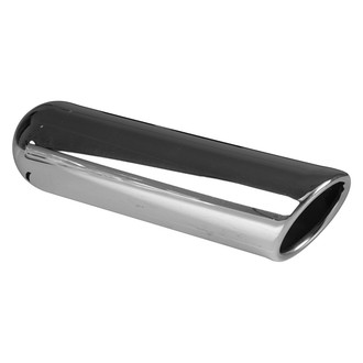 AP Exhaust® - Xlerator™ Stainless Steel Round Rolled Edge Angle Cut Weld-On Exhaust Tip (2.25" Inlet, 3.5" Outlet, 16" Length)