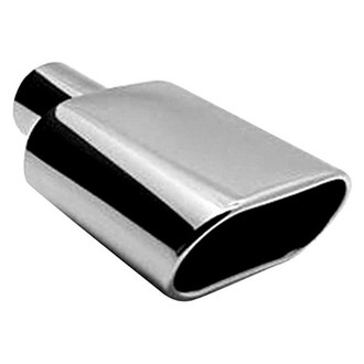 AP Exhaust® - Xlerator™ Stainless Steel Specialty Domed Oval Rolled Edge Weld-On Exhaust Tip (2.25" Inlet, 9" Length)