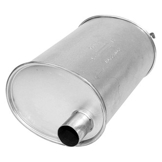 AP Exhaust® - Challenge Series Rear Passenger Side Aluminized Steel Oval Exhaust Muffler with Inlet / Outlet Neck