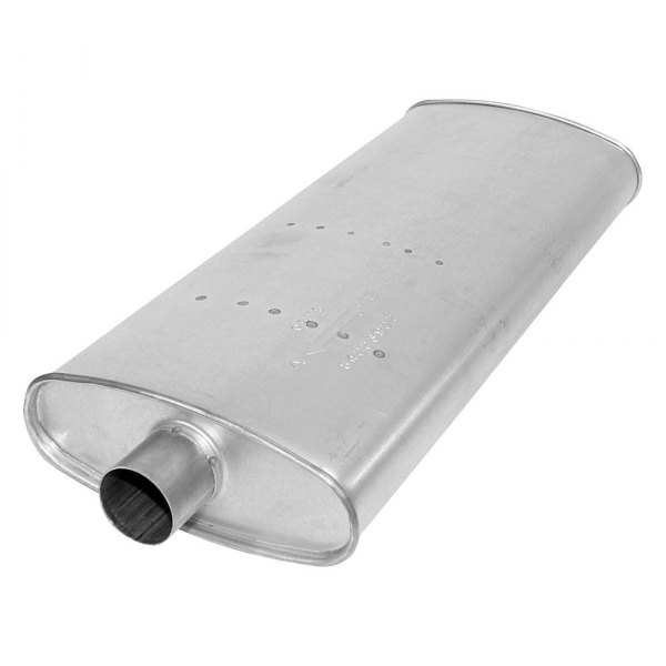 AP Exhaust® - Challenge Series Aluminized Steel Oval Exhaust Muffler with Inlet/Outlet Neck