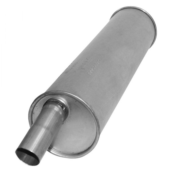 AP Exhaust® - Challenge Series Aluminized Steel Rear Round Exhaust Muffler with Inlet/Outlet Neck