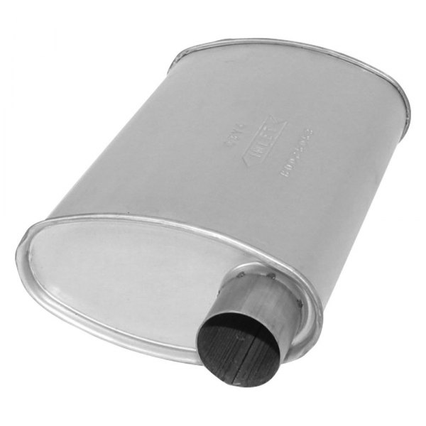 AP Exhaust® - Challenge Series Aluminized Steel Passenger Side Oval Exhaust Muffler with Inlet/Outlet Neck