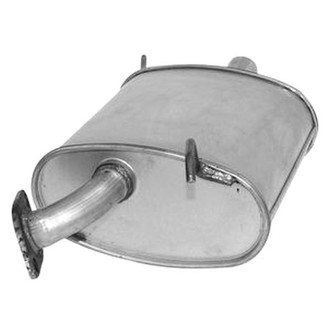 AP Exhaust® - Challenge Series Driver Side Aluminized Steel Oval Exhaust Muffler with Flange and Outlet Neck