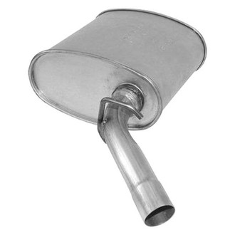 AP Exhaust® - Challenge Series Passenger Side Aluminized Steel Oval Exhaust Muffler with Inlet Neck and Spout