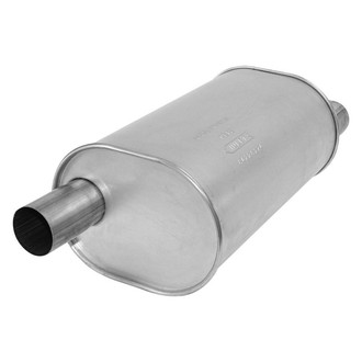 AP Exhaust® - Challenge Series Aluminized Steel Oval Exhaust Muffler with Inlet/Outlet Neck