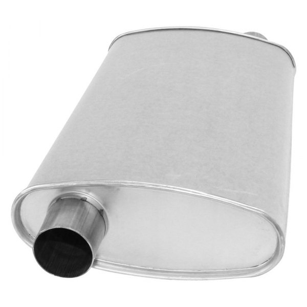AP Exhaust® - Challenge Series Aluminized Steel Front Oval Exhaust Muffler with Inlet/Outlet Neck