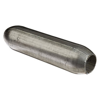 AP Exhaust® - Enforcer Series Aluminized Steel Round Glass Pack Blank Exhaust Muffler (1.75" Center ID, 1.75" Center OD, 12" Length)