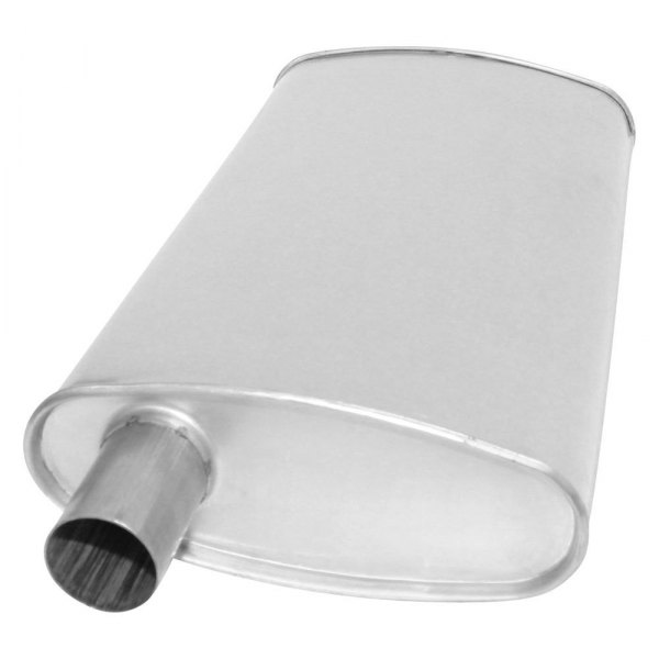 AP Exhaust® - Challenge Series Aluminized Steel Passenger Side Oval Exhaust Muffler with Inlet/Outlet Neck