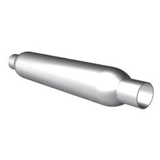 AP Exhaust® - Enforcer Series Aluminized Steel Round Glass Pack Straight Exhaust Muffler with Inlet and Outlet Neck (2" Center ID, 2" Center OD, 22" Length)