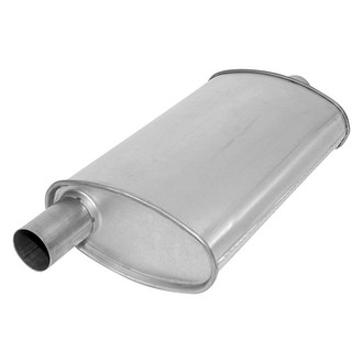 AP Exhaust® - Enforcer Series Aluminized Steel Oval Glass Pack Exhaust Muffler with Inlet and Outlet Neck