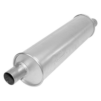 AP Exhaust® - Enforcer Series Aluminized Steel Round Glass Pack Exhaust Muffler with Inlet and Outlet Neck