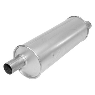 AP Exhaust® - Enforcer Series Aluminized Steel Round Glass Pack Exhaust Muffler with Inlet and Outlet Neck