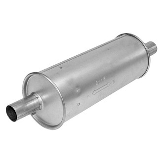 AP Exhaust® - Enforcer Series Aluminized Steel Round Glass Pack Exhaust Muffler with Inlet and Outlet Neck