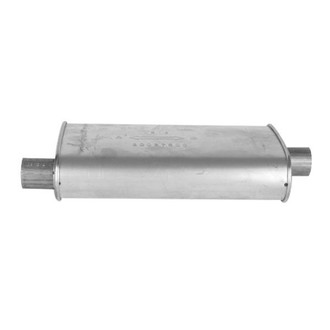 AP Exhaust® - Enforcer Series Aluminized Steel Oval Glass Pack Exhaust Muffler with Inlet and Outlet Neck