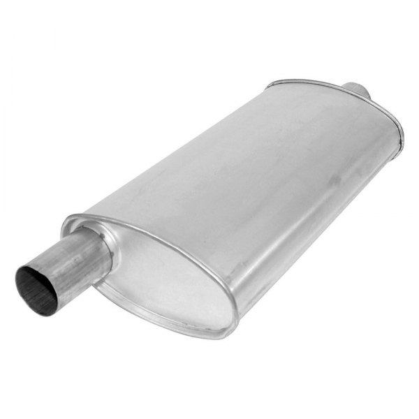 AP Exhaust® - Enforcer Series Aluminized Steel Oval Glass Pack Exhaust Muffler with Inlet and Outlet Neck