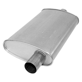 AP Exhaust® - Enforcer Series Aluminized Steel Oval Glass Pack Exhaust Muffler with Inlet and Outlet Neck