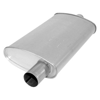 AP Exhaust® - Enforcer Series Aluminized Steel Oval Glass Pack Exhaust Muffler with Inlet and Outlet Neck
