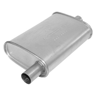 AP Exhaust® - Enforcer Series Aluminized Steel Oval Glass Pack Exhaust Muffler with Inlet and Outlet Neck