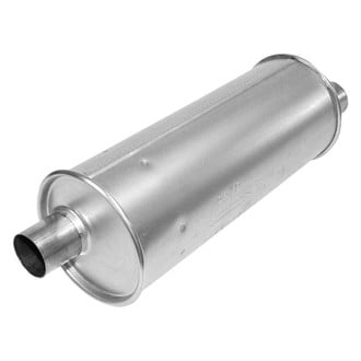 AP Exhaust® - Enforcer Series Aluminized Steel Round Glass Pack Exhaust Muffler with Inlet and Outlet Neck