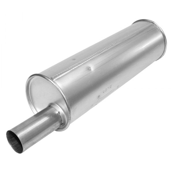 AP Exhaust® - Enforcer Series Aluminized Steel Round Glass Pack Exhaust Muffler with Inlet and Outlet Neck