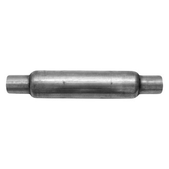AP Exhaust® - Enforcer Series Aluminized Steel Round Glass Pack Exhaust Muffler with Inlet and Outlet Neck