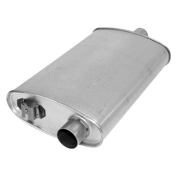 AP Exhaust® - Silentone Series Aluminized Steel Oval Exhaust Muffler with Inlet/Outlet Neck