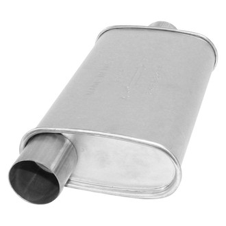 AP Exhaust® - Xlerator Performance Aluminized Steel Oval Exhaust Muffler with Inlet/Outlet Neck