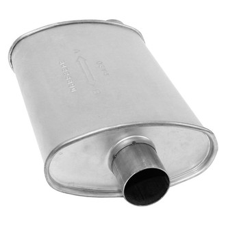 AP Exhaust® - Xlerator Performance Aluminized Steel Oval Exhaust Muffler with Inlet/Outlet Neck