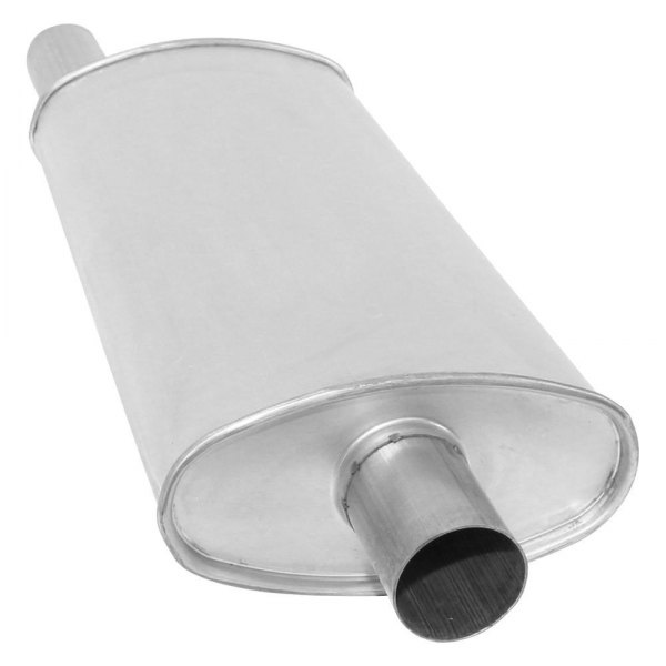 AP Exhaust® - Xlerator Performance Aluminized Steel Oval Exhaust Muffler with Inlet/Outlet Neck