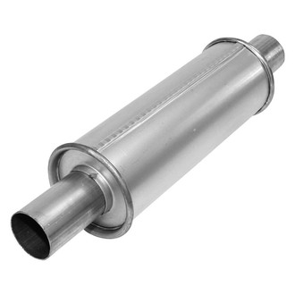 AP Exhaust® - MSL Maximum Aluminized Steel Round Direct-Fit Exhaust Muffler with Inlet/Outlet Neck