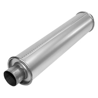 AP Exhaust® - MSL Maximum Aluminized Steel Round Direct-Fit Exhaust Muffler with Inlet/Outlet Neck