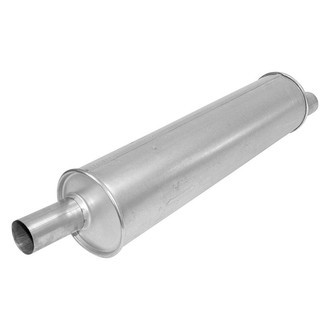 AP Exhaust® - MSL Maximum Aluminized Steel Round Direct-Fit Exhaust Muffler with Inlet/Outlet Neck