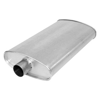 AP Exhaust® - MSL Maximum Front Aluminized Steel Oval Direct Fit Exhaust Muffler with Inlet / Outlet Neck