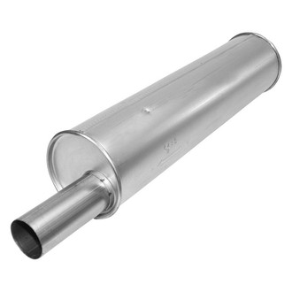 AP Exhaust® - MSL Maximum Aluminized Steel Round Direct-Fit Exhaust Muffler with Inlet/Outlet Neck
