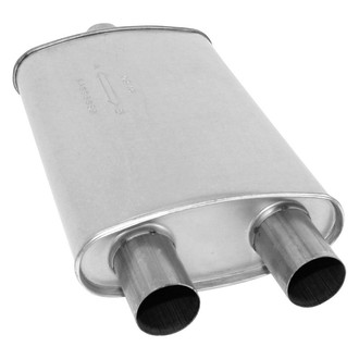 AP Exhaust® - Xlerator Performance Aluminized Steel Oval Direct-Fit Exhaust Muffler with Inlet/Outlet Neck