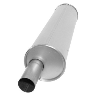 AP Exhaust® - MSL Maximum Aluminized Steel Round Direct Fit Exhaust Muffler with Inlet / Outlet Neck
