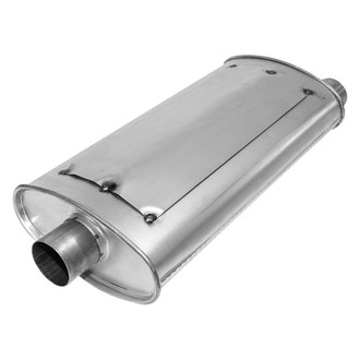AP Exhaust® - MSL Maximum Aluminized Steel Oval Direct Fit Exhaust Muffler with Inlet / Outlet Neck