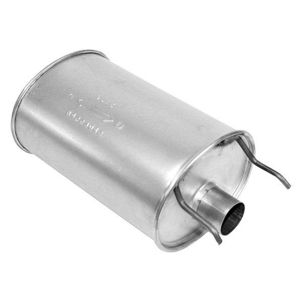 AP Exhaust® - MSL Maximum Aluminized Steel Rear Passenger Side Oval Direct-Fit Exhaust Muffler with Inlet / Outlet Neck