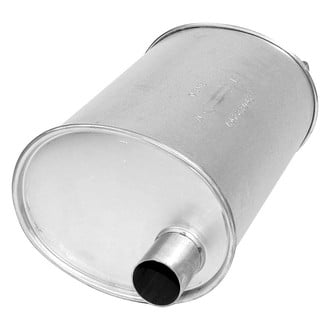 AP Exhaust® - MSL Maximum Rear Passenger Side Aluminized Steel Oval Direct Fit Exhaust Muffler with Inlet / Outlet Neck