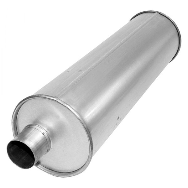 AP Exhaust® - MSL Maximum 304 SS Round Direct-Fit Exhaust Muffler with Inlet/Outlet Neck