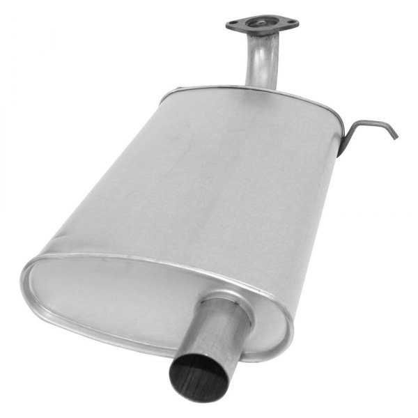 AP Exhaust® - MSL Maximum Aluminized Steel Passenger Side Oval Direct-Fit Exhaust Muffler with Flange and Inlet Neck