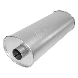 AP Exhaust® - MSL Maximum Aluminized Steel Oval Direct-Fit Exhaust Muffler with Inlet/Outlet Neck