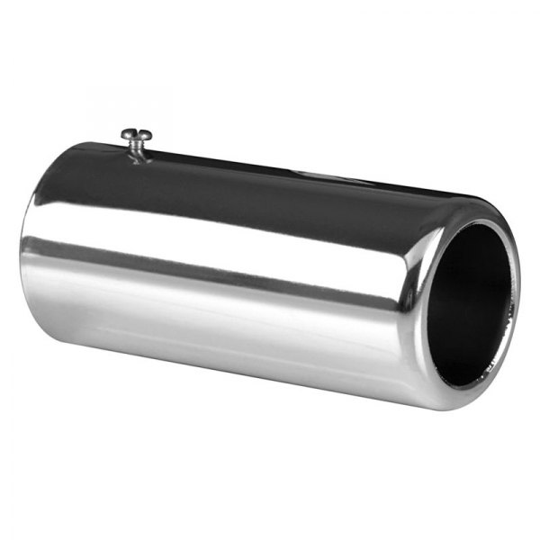 AP Exhaust® - Xlerator™ Driver Side Aluminized Steel Pencil Style Round Inside Roll Chrome Exhaust Tip
