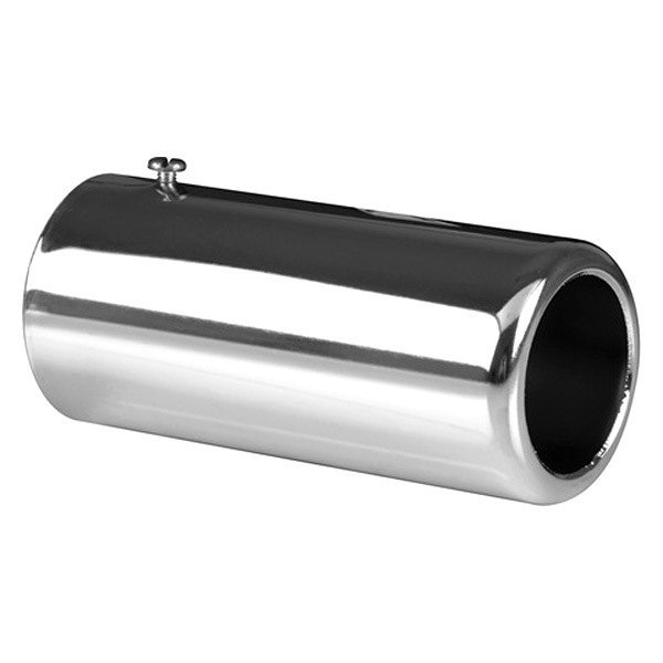 AP Exhaust® - Xlerator™ Aluminized Steel Pencil Style Round Inside Roll Chrome Exhaust Tip