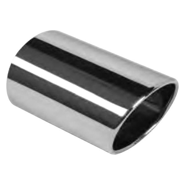 AP Exhaust® - Driver Side 304 SS Oval Inside Roll Angle Cut Natural Exhaust Tip
