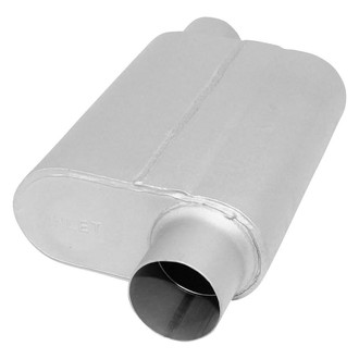 AP Exhaust® - Xlerator Performance Aluminized Steel Oval Exhaust Muffler with Inlet/Outlet Neck (3" Offset ID, 3" Offset OD, 13" Length)